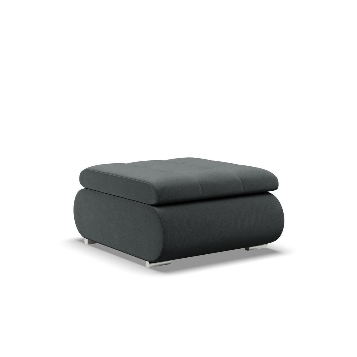 SITZPOUF FÜR DAS WOHNZIMMER FORESTA, Dunkelgrau - Dunkelgrau, Textil (88/42/70cm)