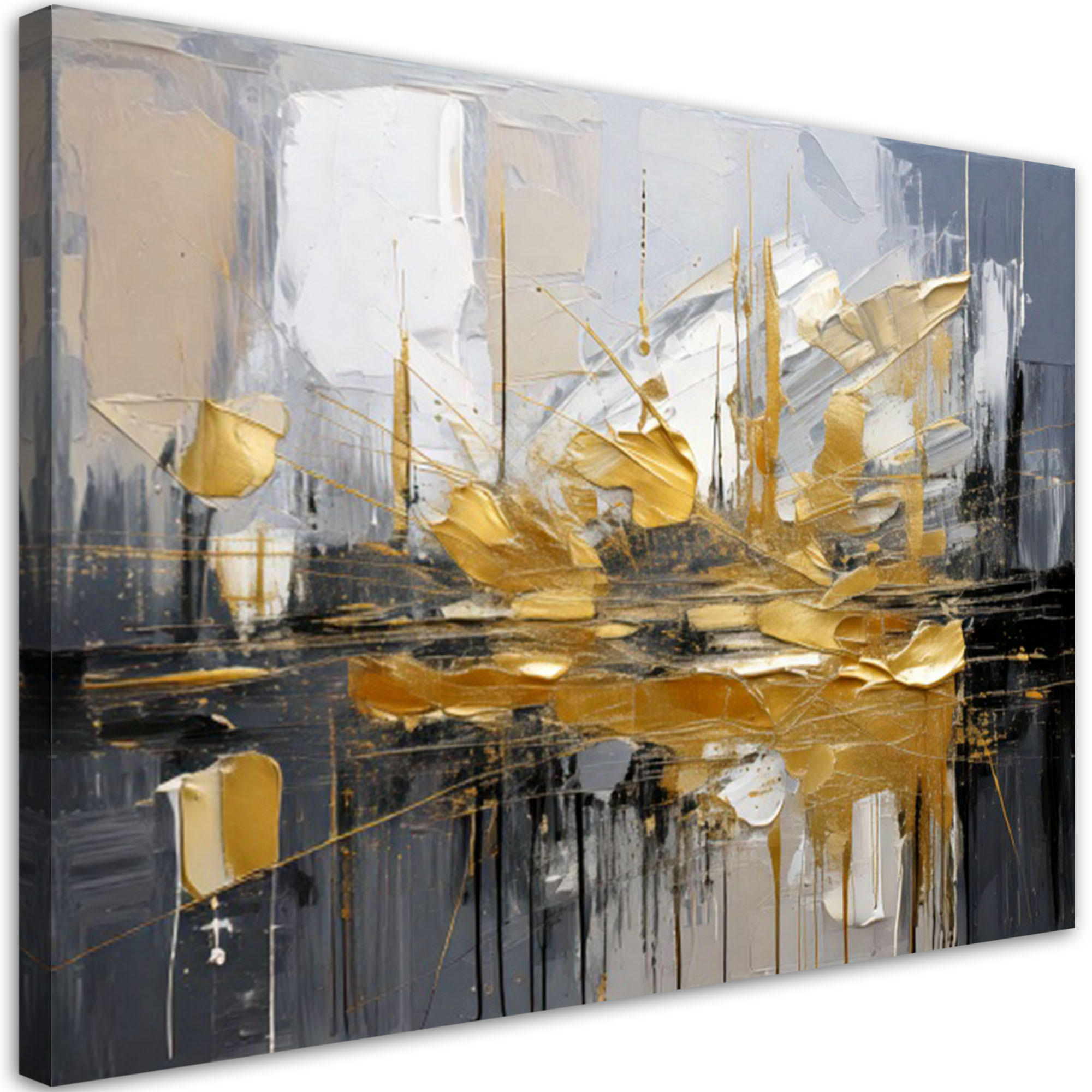 Feeby Leinwandbild Gold 30x20 cm