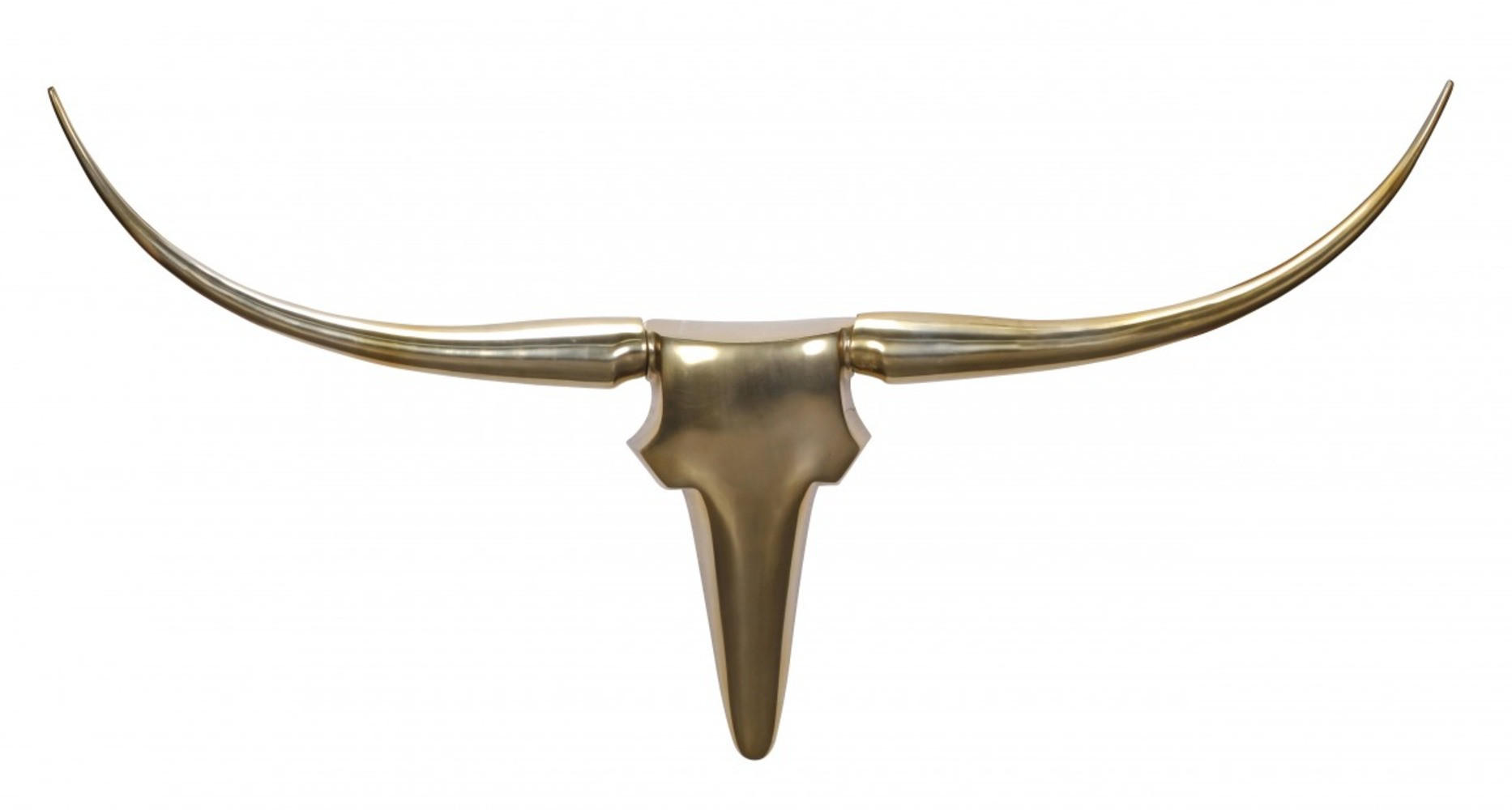 WANDDEKO Bull Geweih aus Aluminium 125 cm Breite, Gold 125x10x60 cm - Goldfarben, Metall (125/60/10cm) - KADIMA DESIGN