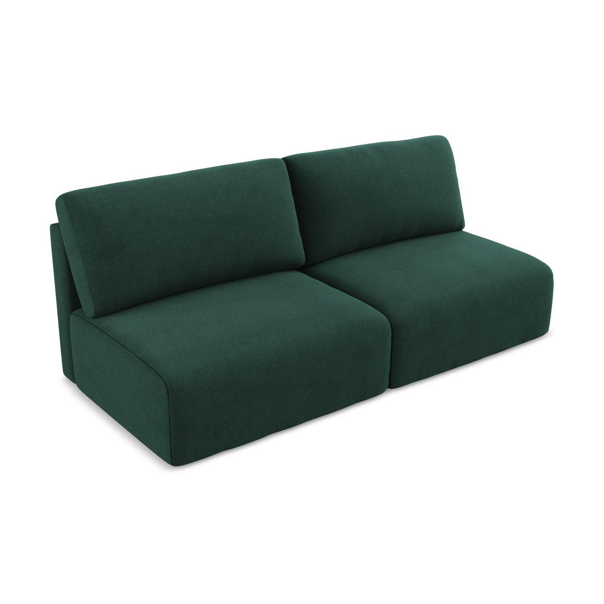 3-SITZER SOFA mit Schlaffunktion Strukturstoff Stoff Grün - Dunkelgrün/Schwarz, Kunststoff/Textil (216/79/102cm) - LaMiaSofa