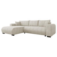 ECKSOFA Merkos - Schwarz/Naturfarben, Holz/Textil (285/188cm) - MIRJAN24