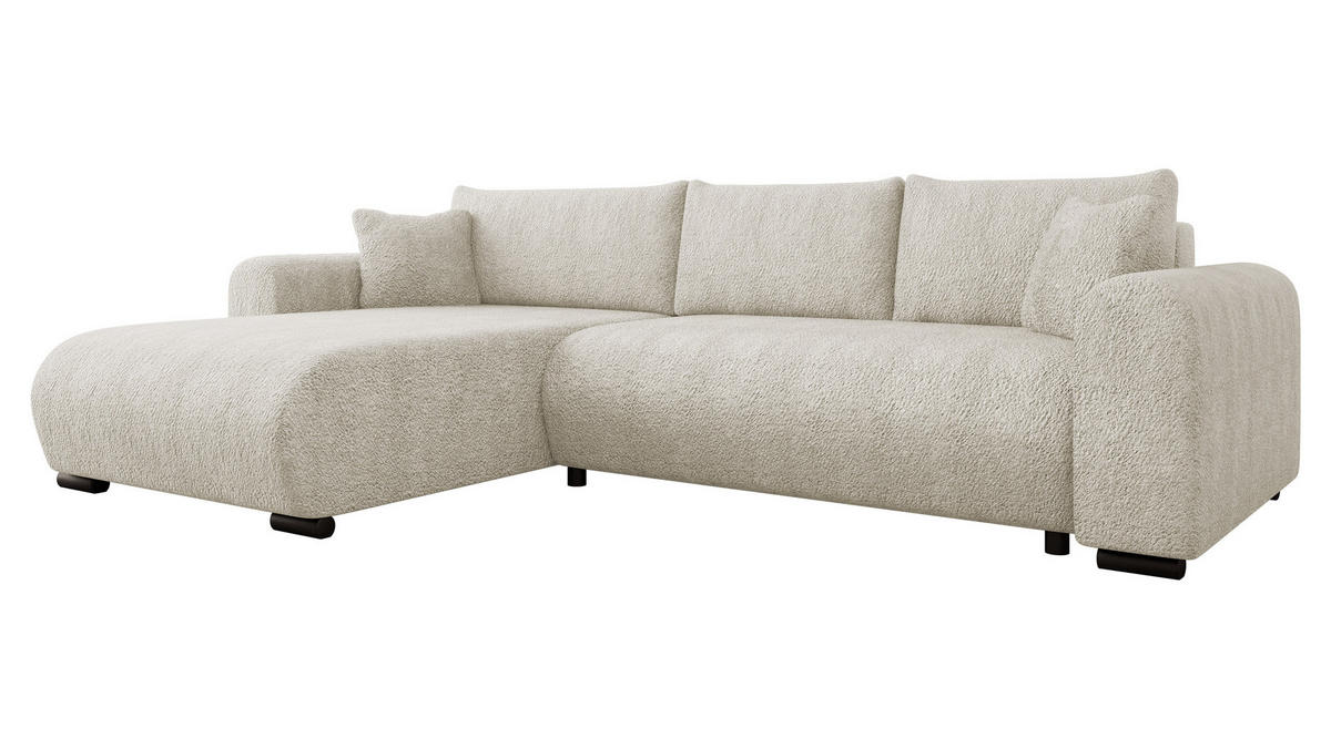 ECKSOFA Merkos - Schwarz/Naturfarben, Holz/Textil (285/188cm) - MIRJAN24