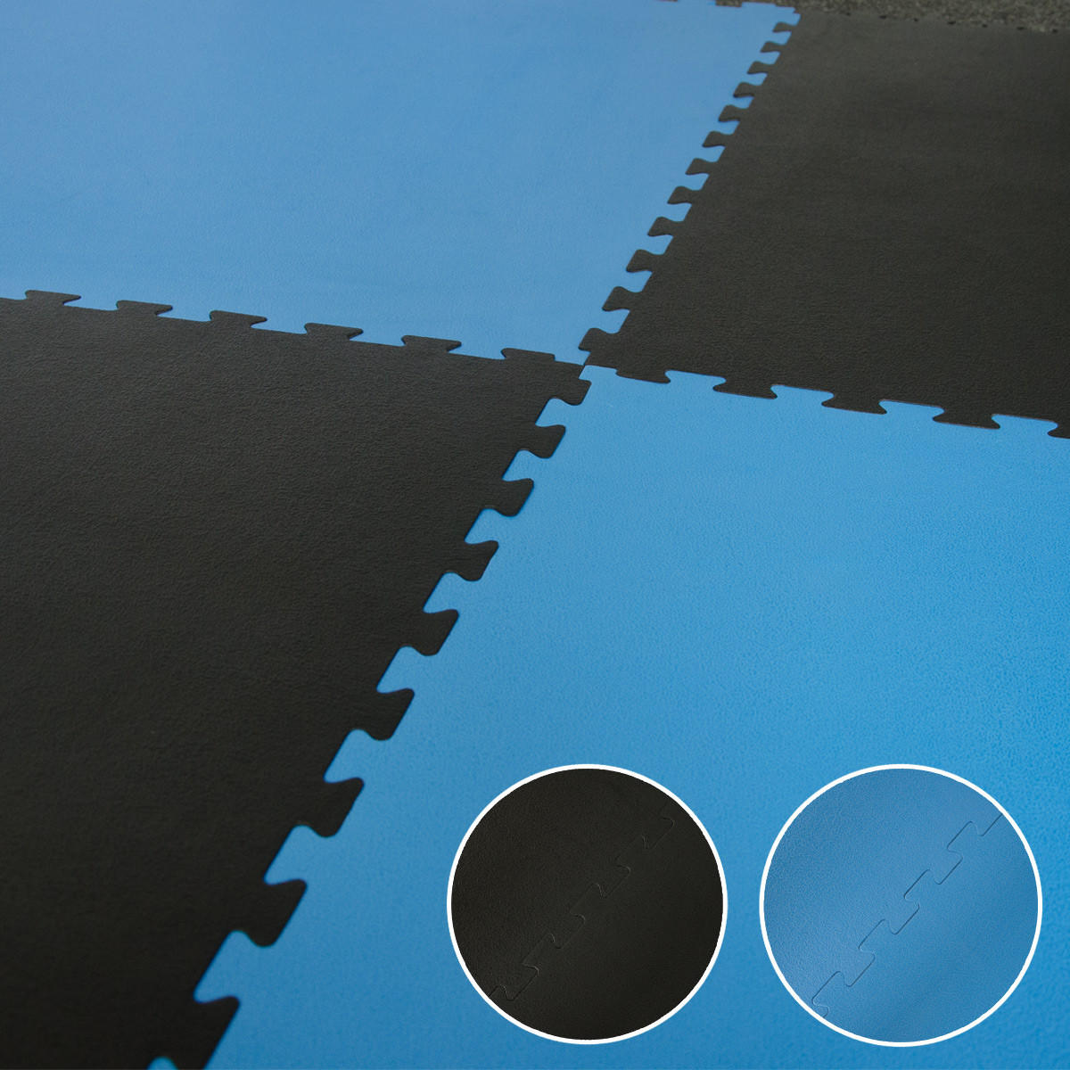 BODENSCHUTZMATTE 90x90x2,5 cm, Schwarz, 4er Set - Schwarz, Kunststoff (90/90cm) - eyepower