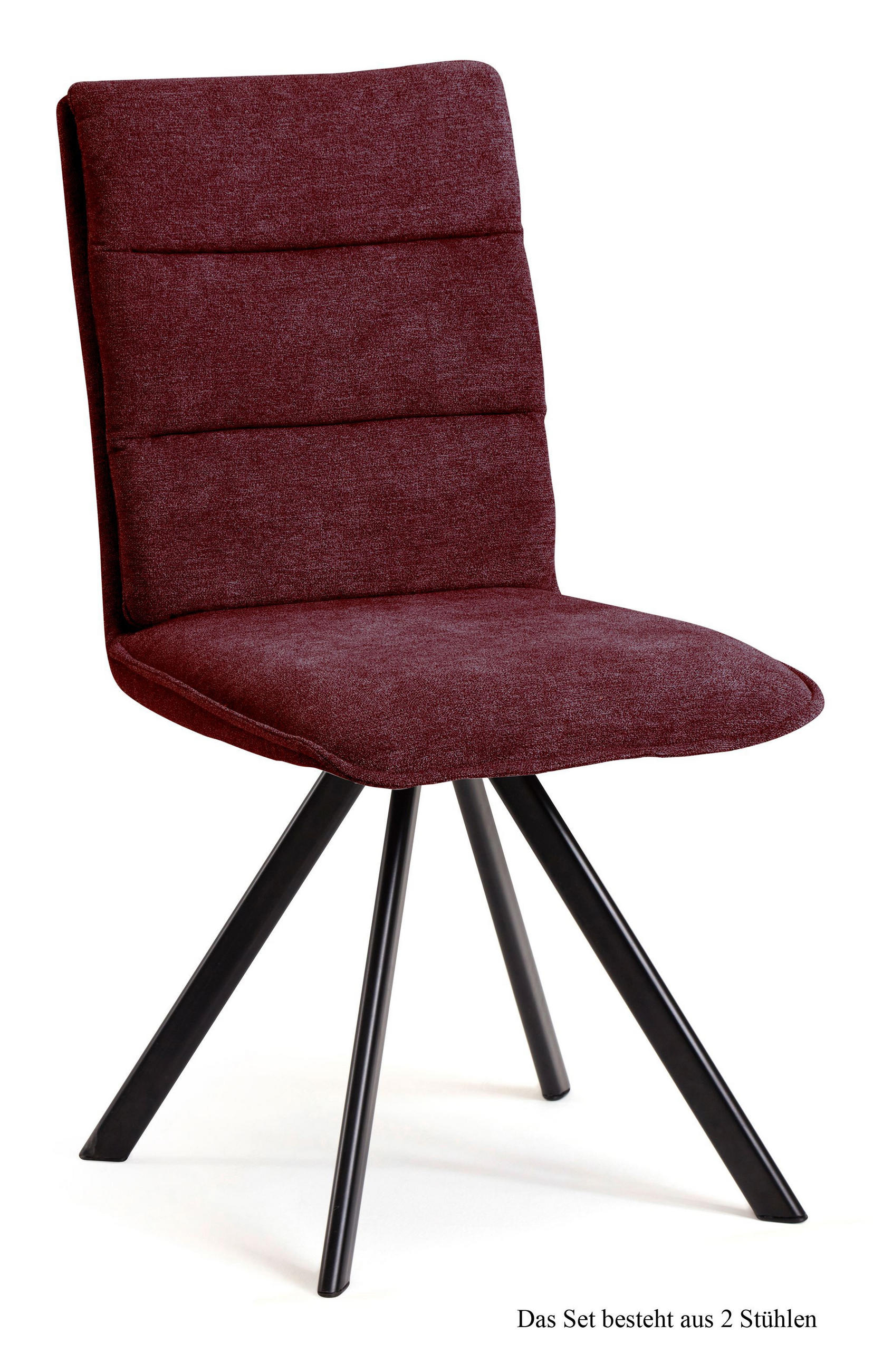 ESSZIMMERSTUHL drehbar (2er-Set) Devan 47x92x60 Schwarz/Marsala - Brombeere/Schwarz, Kunststoff (60/92/47cm) - 58aufmkessel