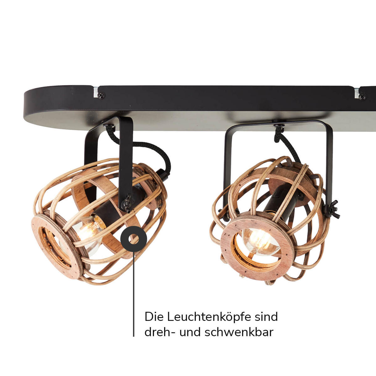 DECKENSPOTS Die Natürliche - Beige, Holz (15.5/72/20cm) - Mokebo