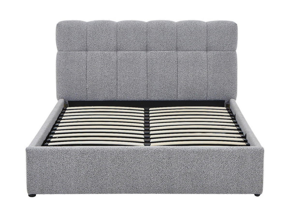BETT mit Bettkasten - 2 Personen - Stoff - Grau - - Grau, Textil (160/200cm) - Vente-Unique