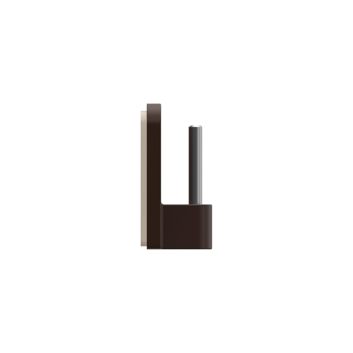 KLEBEHAKEN MIT METALLSTIFT für Vitragestangen, Braun, Packung 4 Stück - Braun, Kunststoff/Metall (1.7/2.4/1.2cm) - INTERDECO