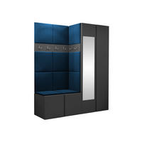 GARDEROBEN-SET Orion XII - Blau/Graphitfarben, Holzwerkstoff/Kunststoff (158/186/46cm) - MIRJAN24