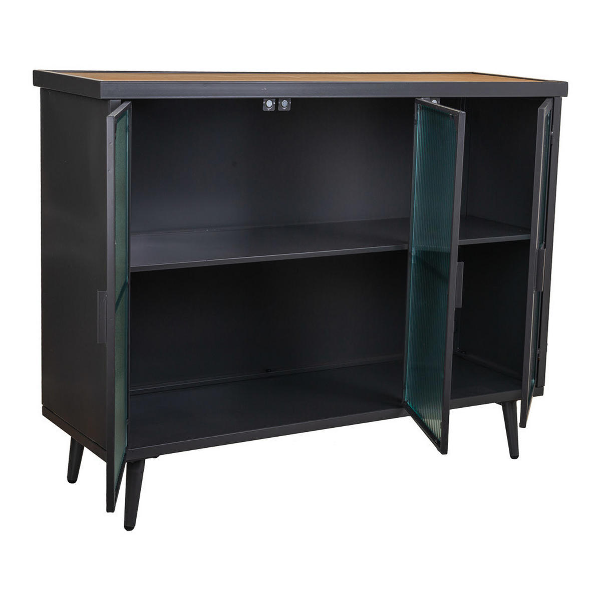 SIDEBOARD aus Metall und Naturholz 102x33x80 cm - Multicolor, Metall (102/79.5/33cm) - Wanderlust