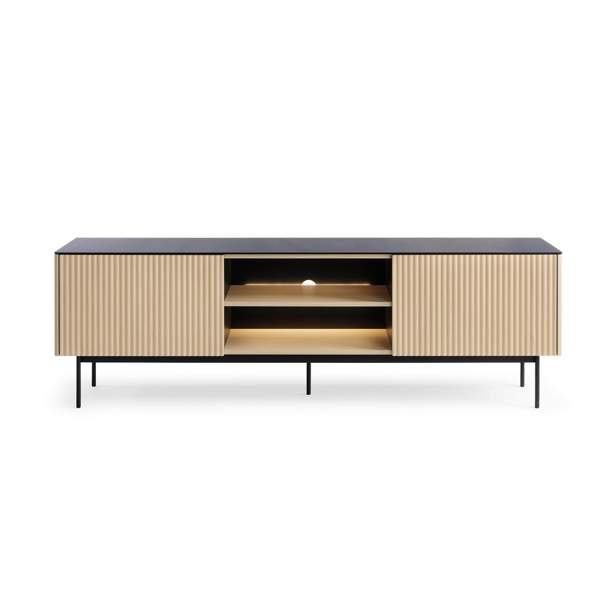 LOWBOARD VELLUTO 180/57/39 cm, Eichefarben - Eichefarben/Naturfarben, Holzwerkstoff (180/57/39cm) - MASSENO