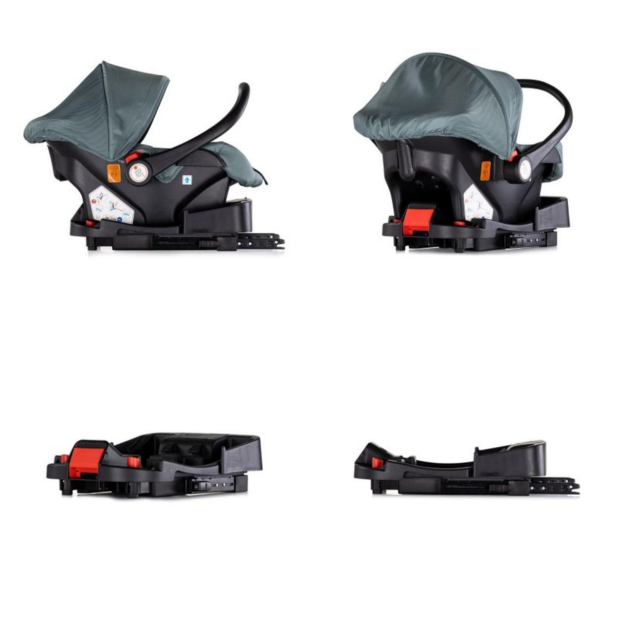 BABYSCHALE Isofix Set Aura türkis i-Size (40 - 85cm) verstellbar - Türkis, Kunststoff (39/47/50cm) - Chipolino