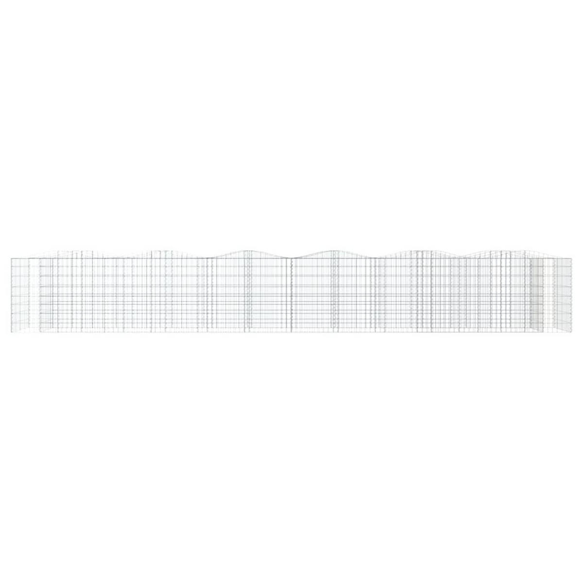 GABIONEN-HOCHBEET mit Hochbogen 600x100x100 cm Verzinktes Eisen - Silberfarben, Metall (100/100/600cm) - furnicato
