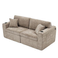 2-SITZER-SOFA DE-34622 mit USB-Ladefunktion Braun - Braun, Textil (100/89/220cm) - ComfortXL