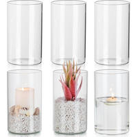 KERZENSTÄNDER 6er Set Glaszylinder 15 cm - Transparent, Glas (8.5/15/15cm)