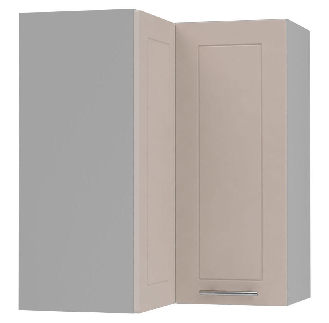 ECKHÄNGESCHRANK Kvantum W12/60 Grau / Kaschmir Matt 60 / 60 / 72cm - Kaschmir/Grau, Holz/Holzwerkstoff (60/72/60cm) - Feldmann-Wohnen