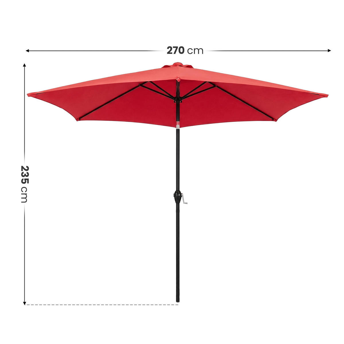 SONNENSCHRIM Rot 235/270 cm - Rot/Schwarz, Metall (270/270cm) - Akord