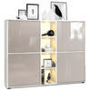 HIGHBOARD Cuba Türen in Sandgrau Hochglanz - Sandfarben, Holzwerkstoff (130.5/105.5/35.5cm) - Vladon