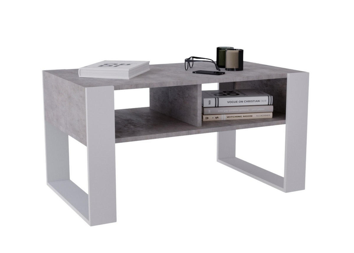 COUCHTISCH Kora92 92/45/53,6 - Weiß/Grau, Holzwerkstoff (54/92/45cm) - RAUMHIRSCH FURNITURE