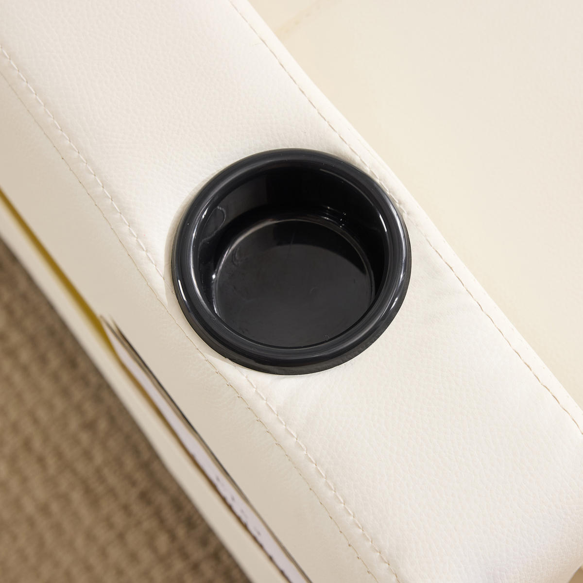 SCHLAFSESSEL DE-35007 3-in-1 mit USB und Getränkehaltern Weiß - Weiß, Metall (87/84/74cm) - ComfortXL