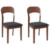 ESSZIMMERSTUHL 2er-Set Dunkler Holzfarbton Alvin - Dunkelbraun/Schwarz, Holz (44/90/53cm) - Beliani