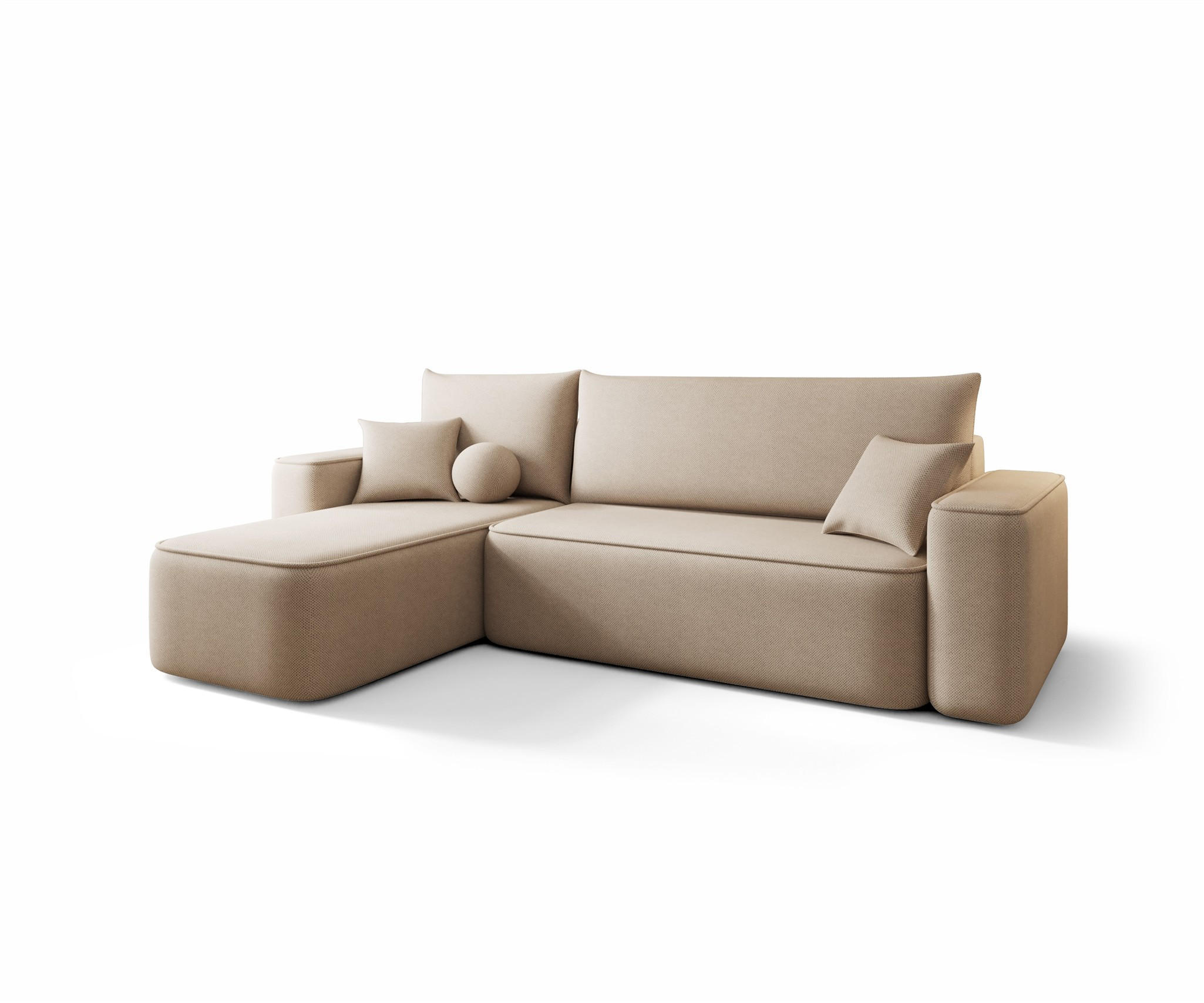 ECKSOFA Agepo In Curio - Hellbraun, Holzwerkstoff/Textil (250/150cm) - Fun Möbel