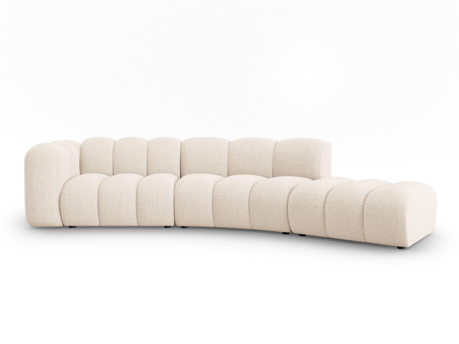 SOFA modular rechts Lupine aus Chenille-Stoff leichtes beige 5 Sitzplätze - Creme, Textil (335/70/166cm) - Micadoni