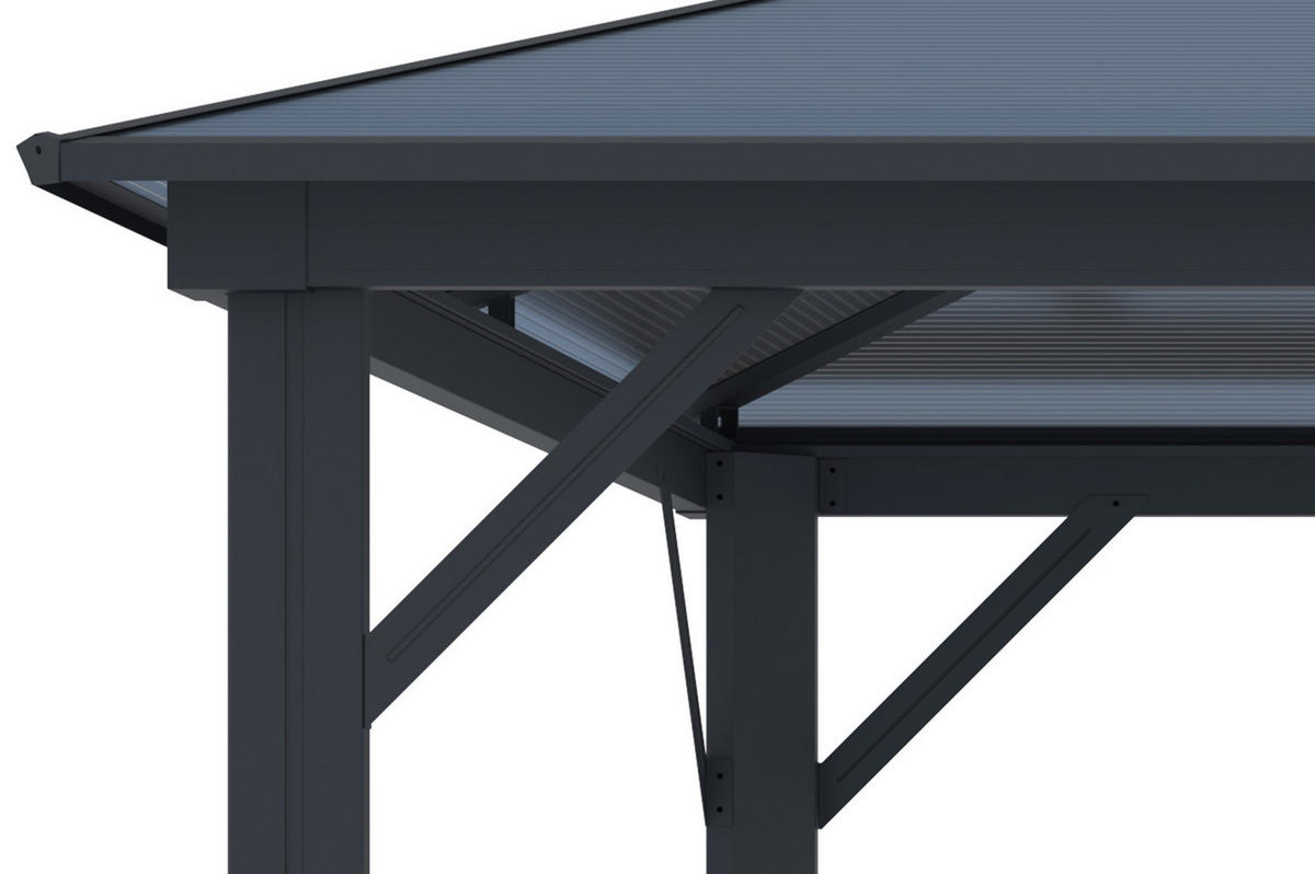 PAVILLON Grace Anthrazitgrau 3m x 3m - Grau, Metall (300/251/300cm) - Cazeboo
