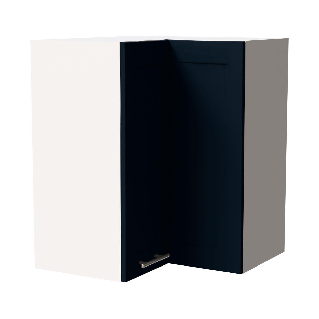 ECKHÄNGESCHRANK Oslo W12/60 Weiß / Indigo Matt 60 / 60 / 72cm - Weiß/Dunkelblau, Holz/Holzwerkstoff (60/72/60cm) - Feldmann-Wohnen