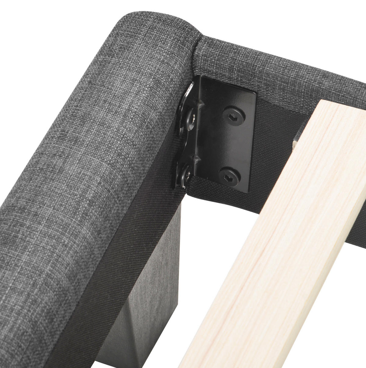 POLSTERBETT 140/200 cm Grau aus Leinen mit Federkernmatratze - Grau, Textil (140/200cm) - OKMYHOME
