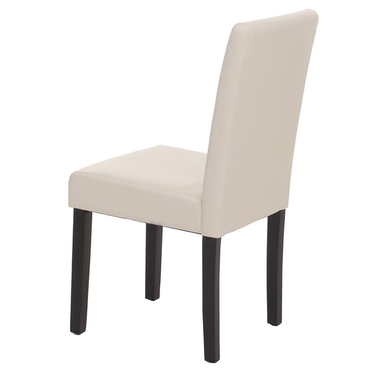 ESSZIMMERSTUHL 4er-Set klassisch und zeitlos 90x43x56cm Sitzhöhe 45cm Leder Weiß dunkle Beine - Weiß, Leder (43/90/56cm) - CHEFGASTRO