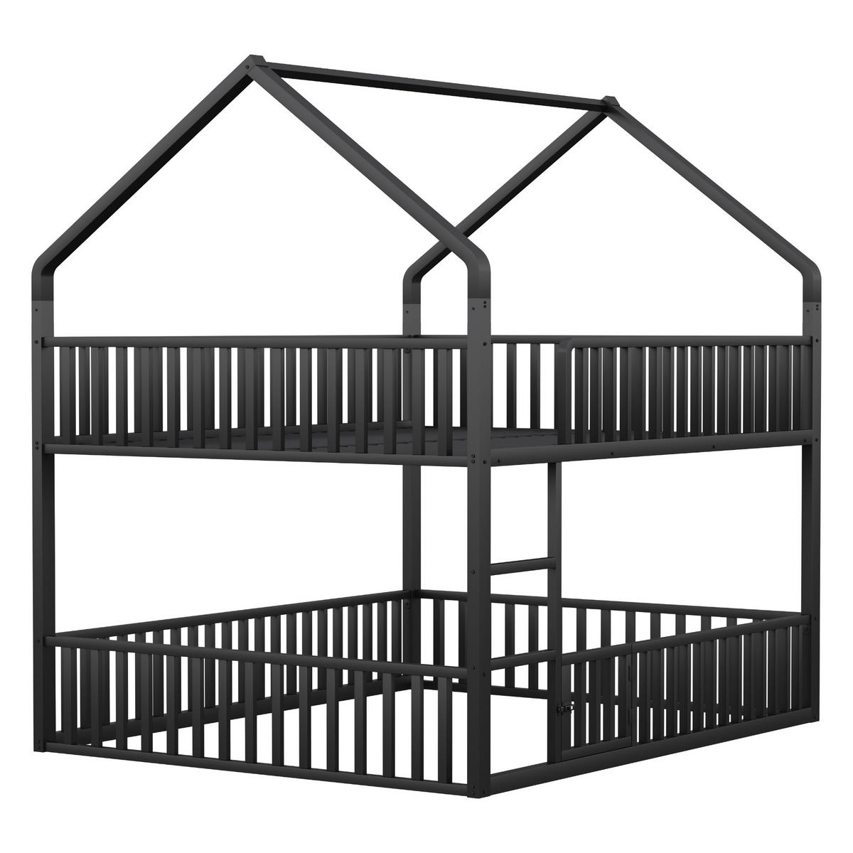 ETAGENBETT Metall Schwarz 90/140x200 cm 2-tlg. - Schwarz, Metall (90/200cm) - ComfortXL