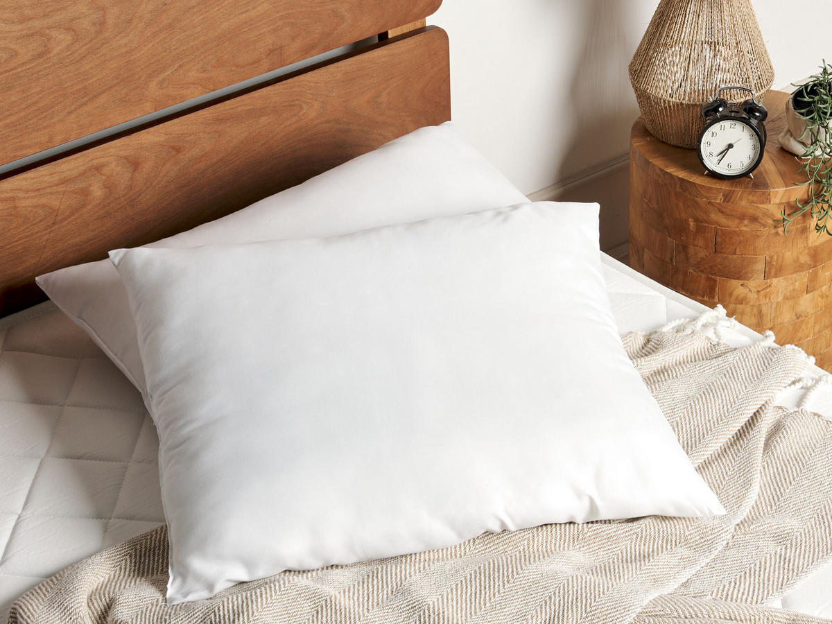 KOPFKISSEN 2er-Set Weiß 50/60 cm Errigal - Weiß, Textil (60/50cm) - Beliani