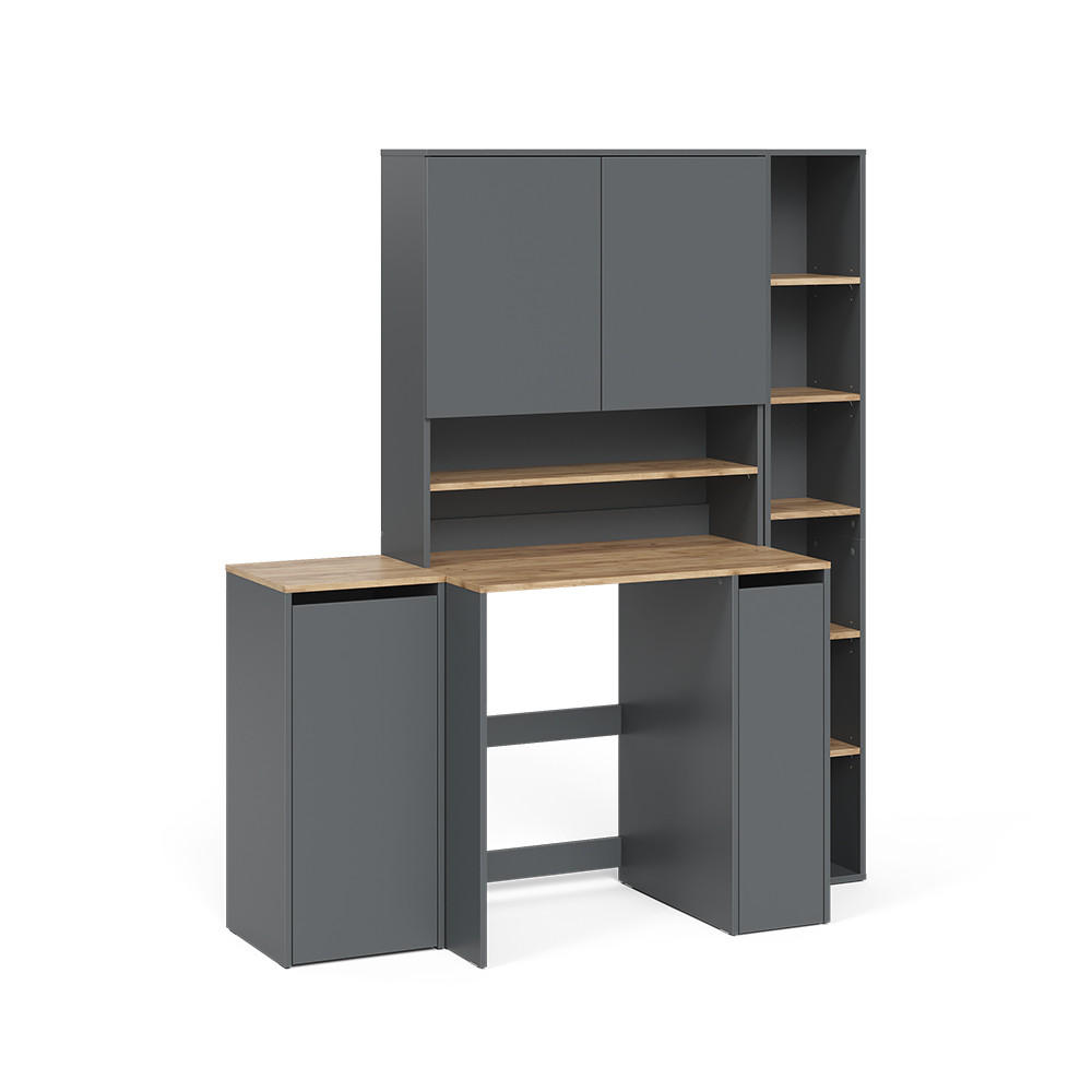 SÚPRAVA KÚPEĽŇOVÉHO NÁBYTKU Viktor, antracitová/Dub Goldkraft, 4 časti - dub medový/antracitová, kompozitné drevo (40.2/88.2/40.5cm) - Vicco