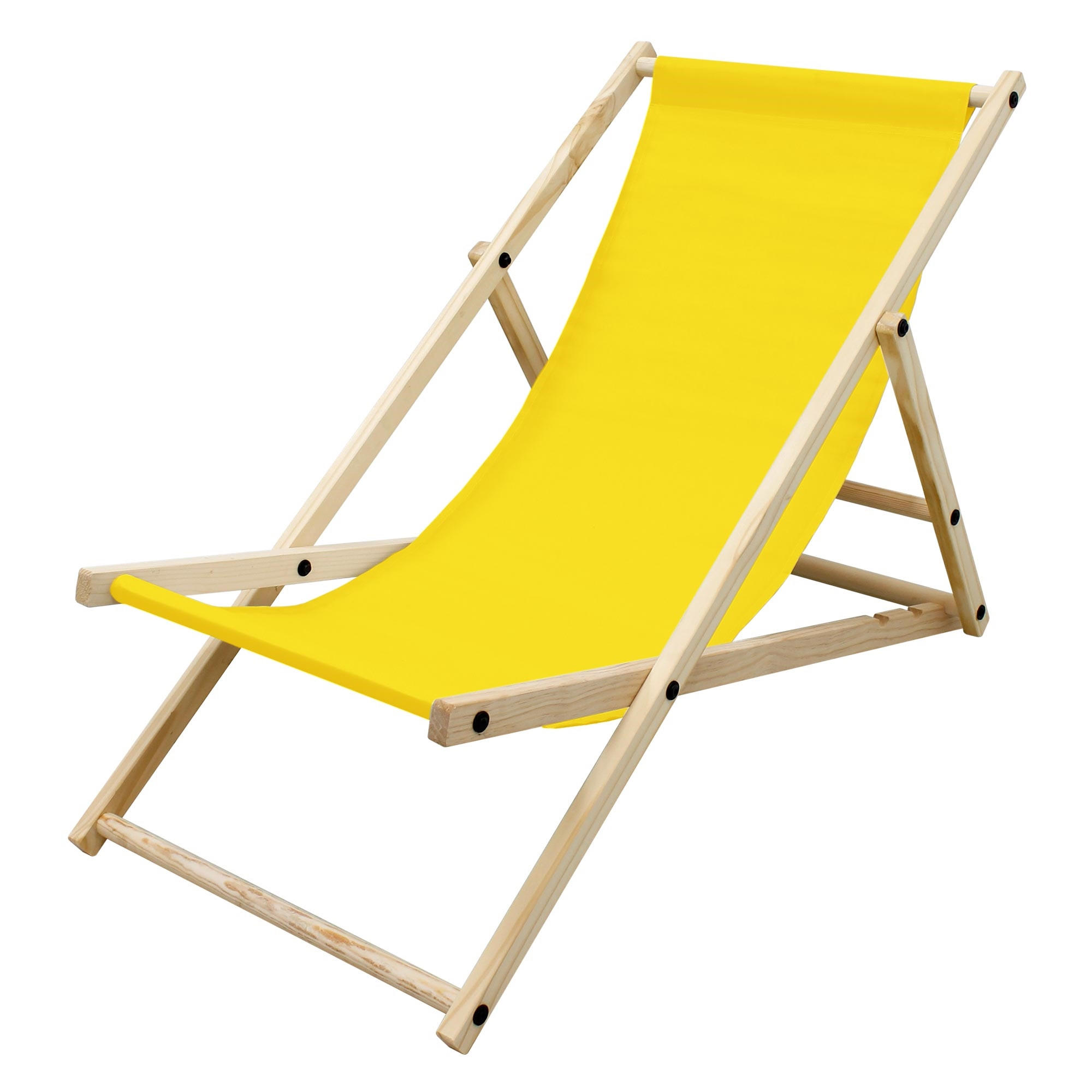 LIEGESTUHL samt Gelb - Gelb, Holz (52/83/117cm) - ECD-Germany