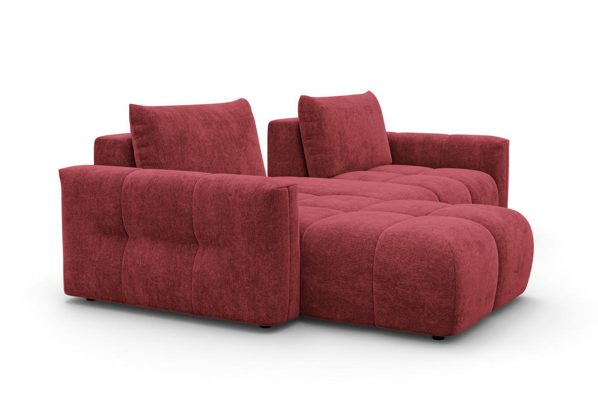 ECKSOFA VERONA 4-Sitzer LINKS, Dunkelrot - Schwarz/Dunkelrot, Holz/Textil (282/173cm) - Courtois Laville