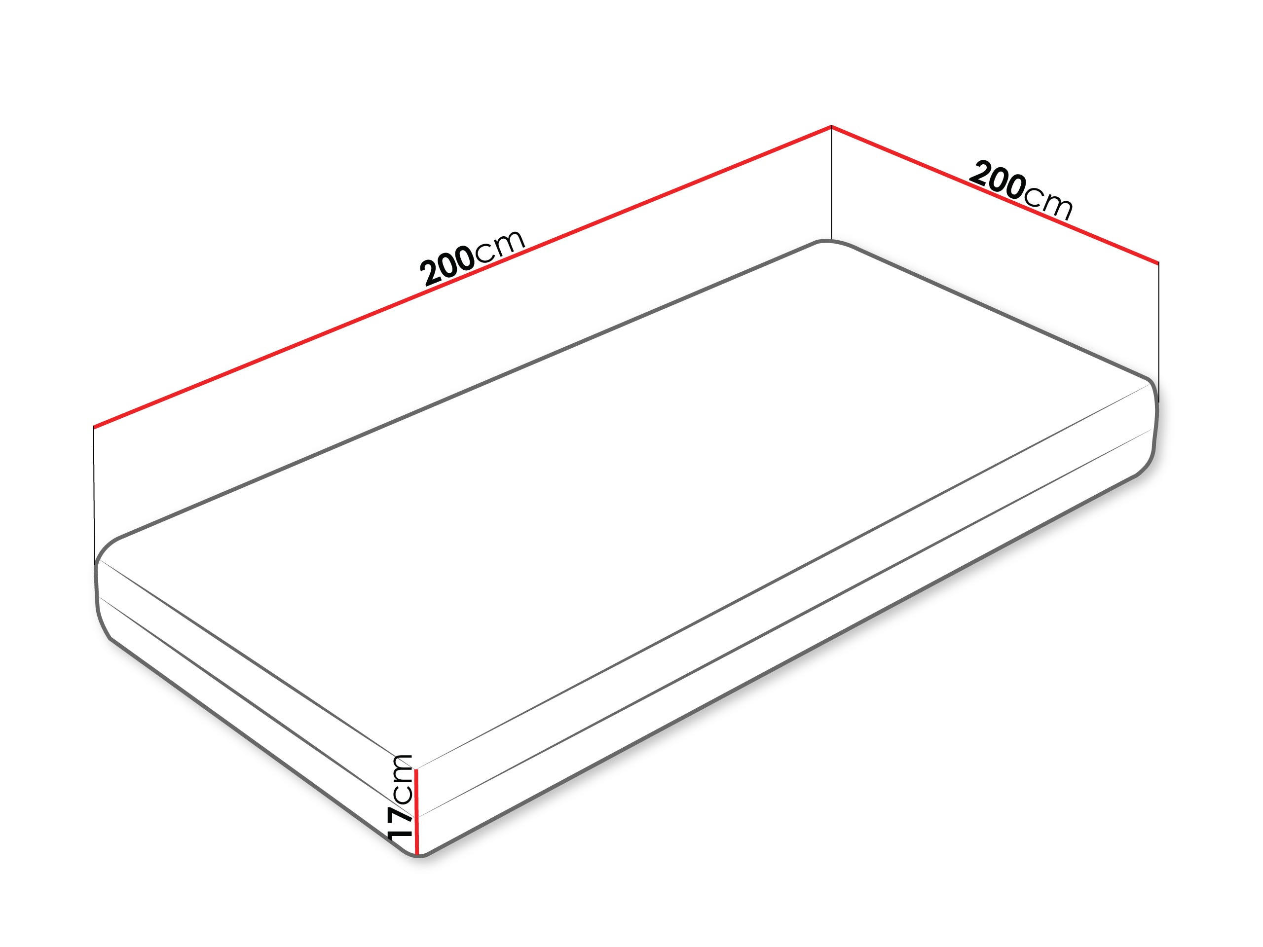 SCHAUMSTOFFMATRATZE Mars 17 cm - Weiß, Textil (200/200cm) - MIRJAN24