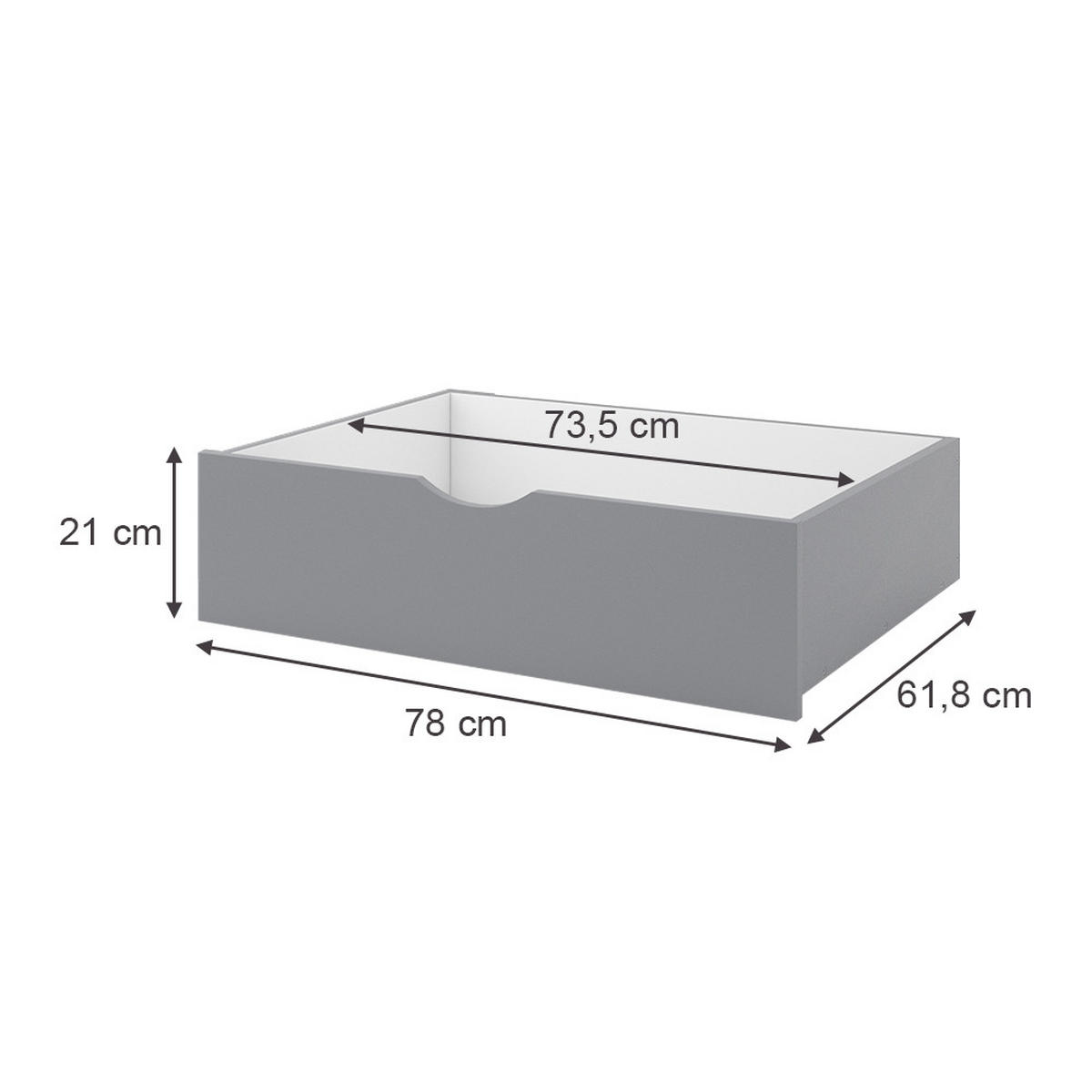 ROLLSCHUBLADE Bali Grau 78 x 61.8 cm 2er Set - Grau, Holzwerkstoff - VitaliSpa