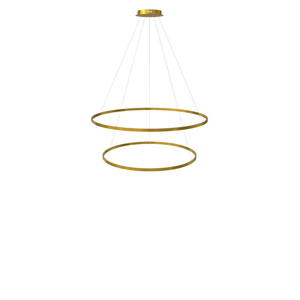 LED-HÄNGELAMPE 2er Ring Gold Ø 120 | 100cm - Goldfarben, Metall (1.3/120/3.3cm) - s.luce