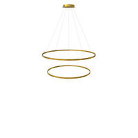 LED-HÄNGELAMPE 2er Ring Gold Ø 120 | 100cm - Goldfarben, Metall (1.3/120/3.3cm) - s.luce