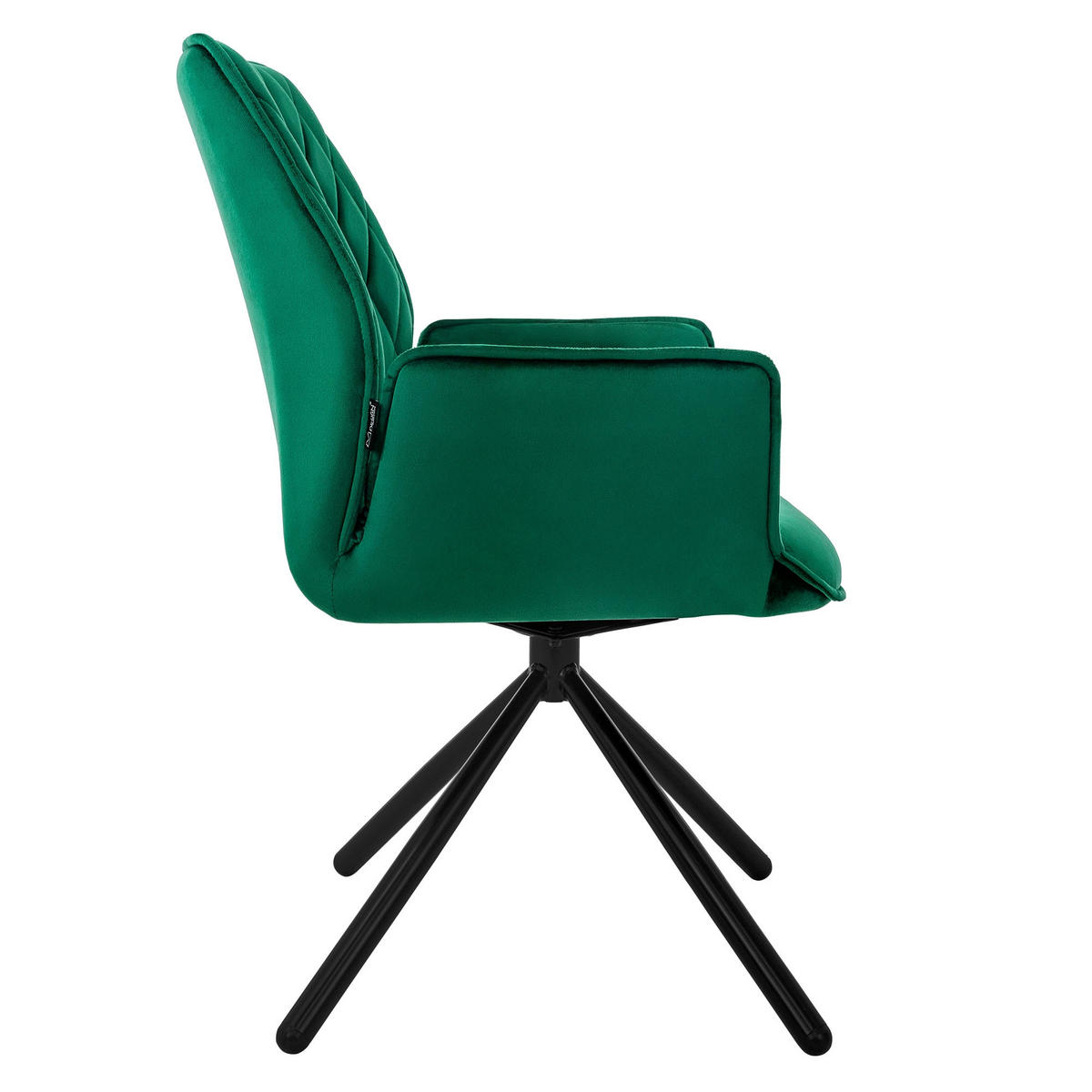 DREHSTUHL Samt Dunkelgrün - Dunkelgrün, Metall (63/90/57cm) - ML-DESIGN