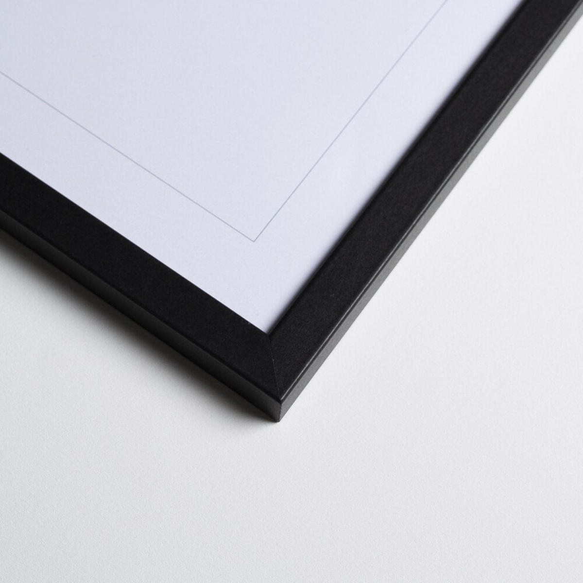 RAHMEN Schwarzes Holz Acryl - Schwarz, Holz/Papier (50/70/2cm) - Poster&Frame