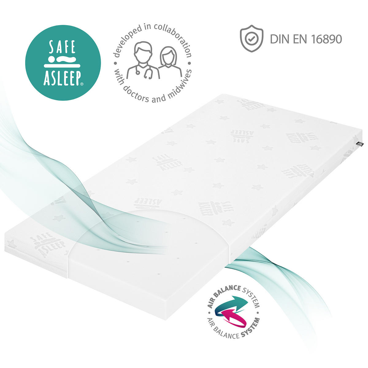 BABYBETTMATRATZE Air Balance EASY 70 x 140 cm - Weiß, Textil (70/140cm) - Roba