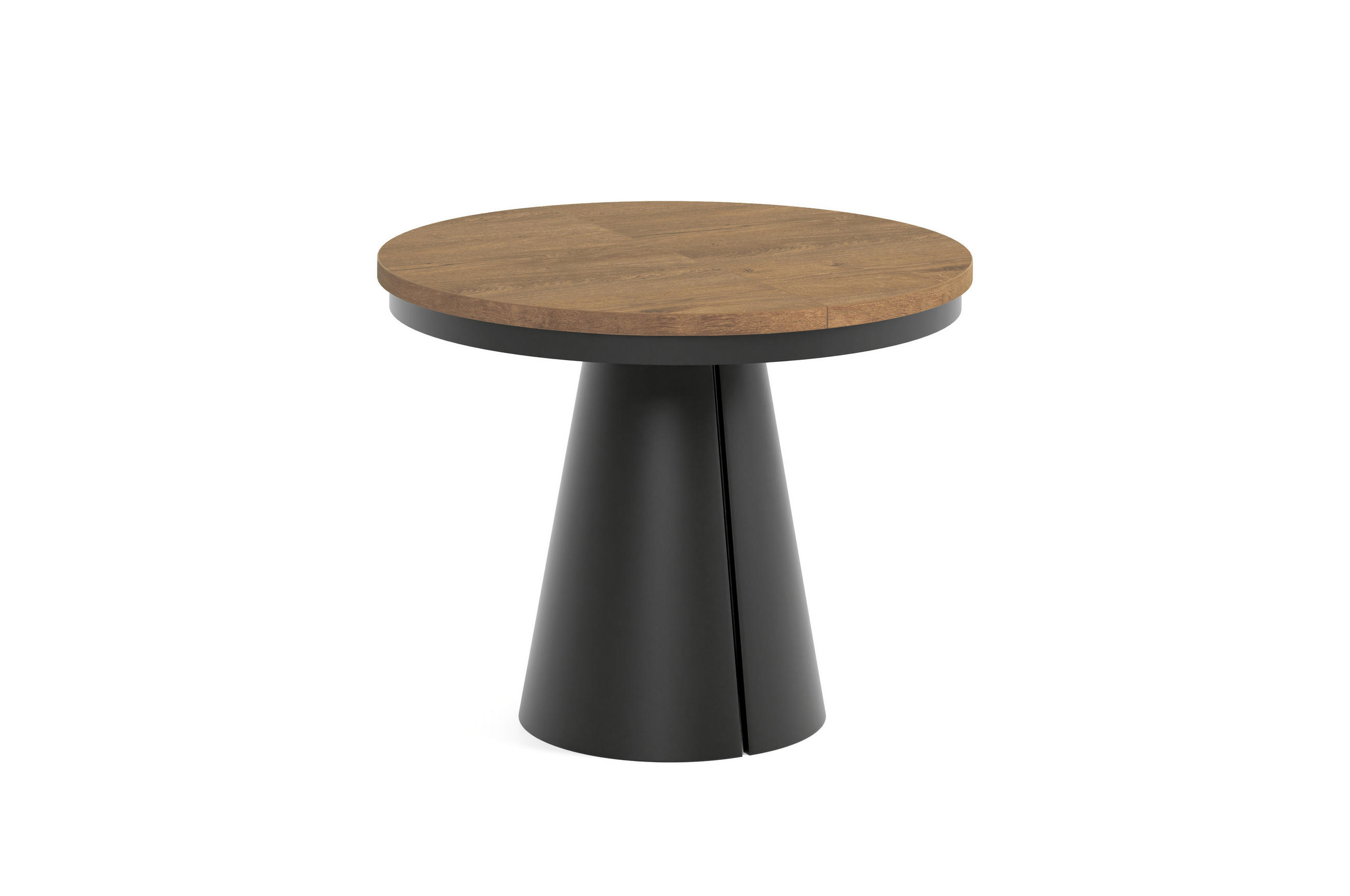 ESSTISCH CALMA Bis - Dunkelbraun/Schwarz, Holzwerkstoff/Metall (100/100/76cm) - Meblini