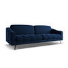 4-SITZER-SOFA Samt Stoff Blau - Blau/Schwarz, Textil/Metall (238/80/95cm) - Makamii