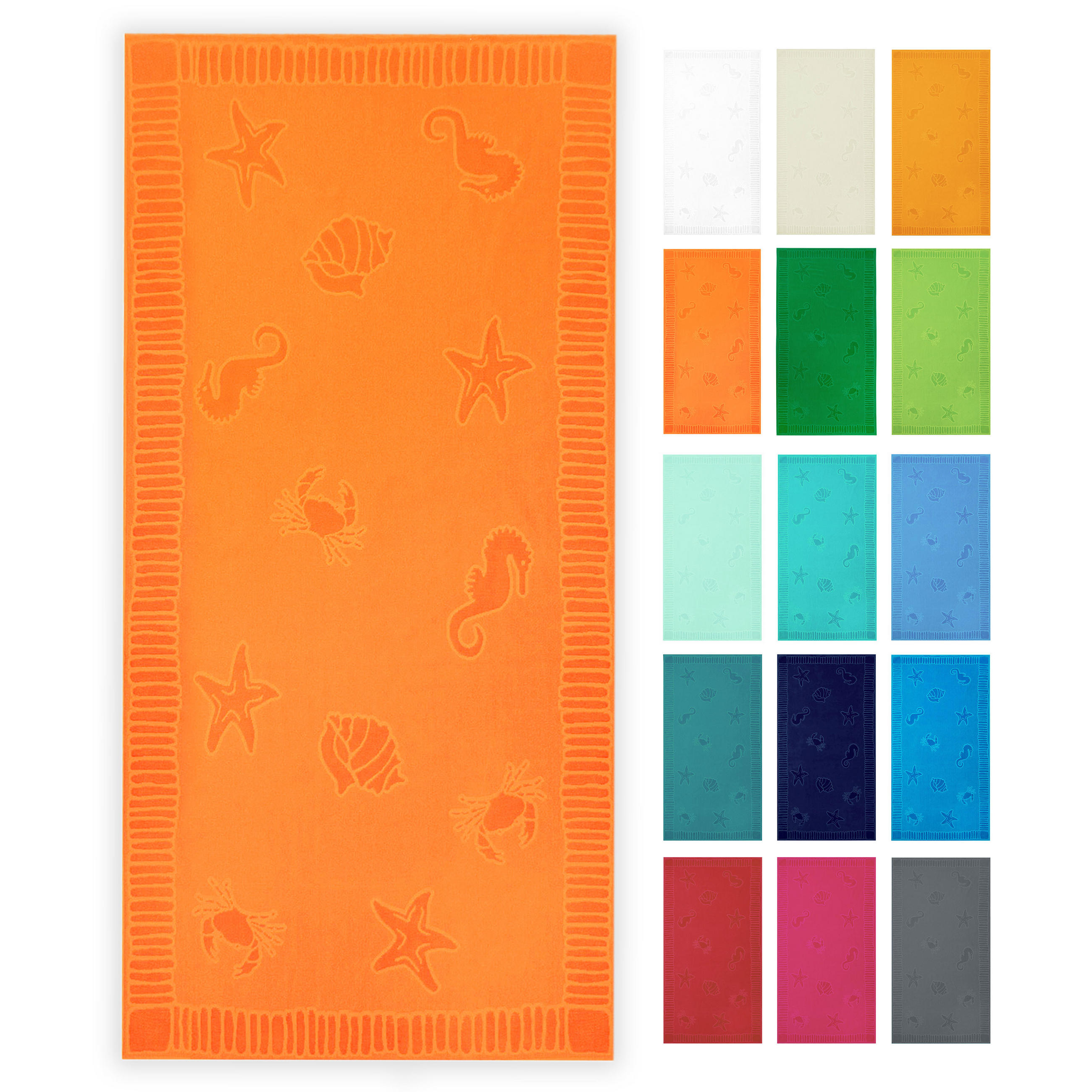 STRANDTUCH, 100x200 cm, 100% Baumwolle - Orange, Textil (100/200cm) - Zollner