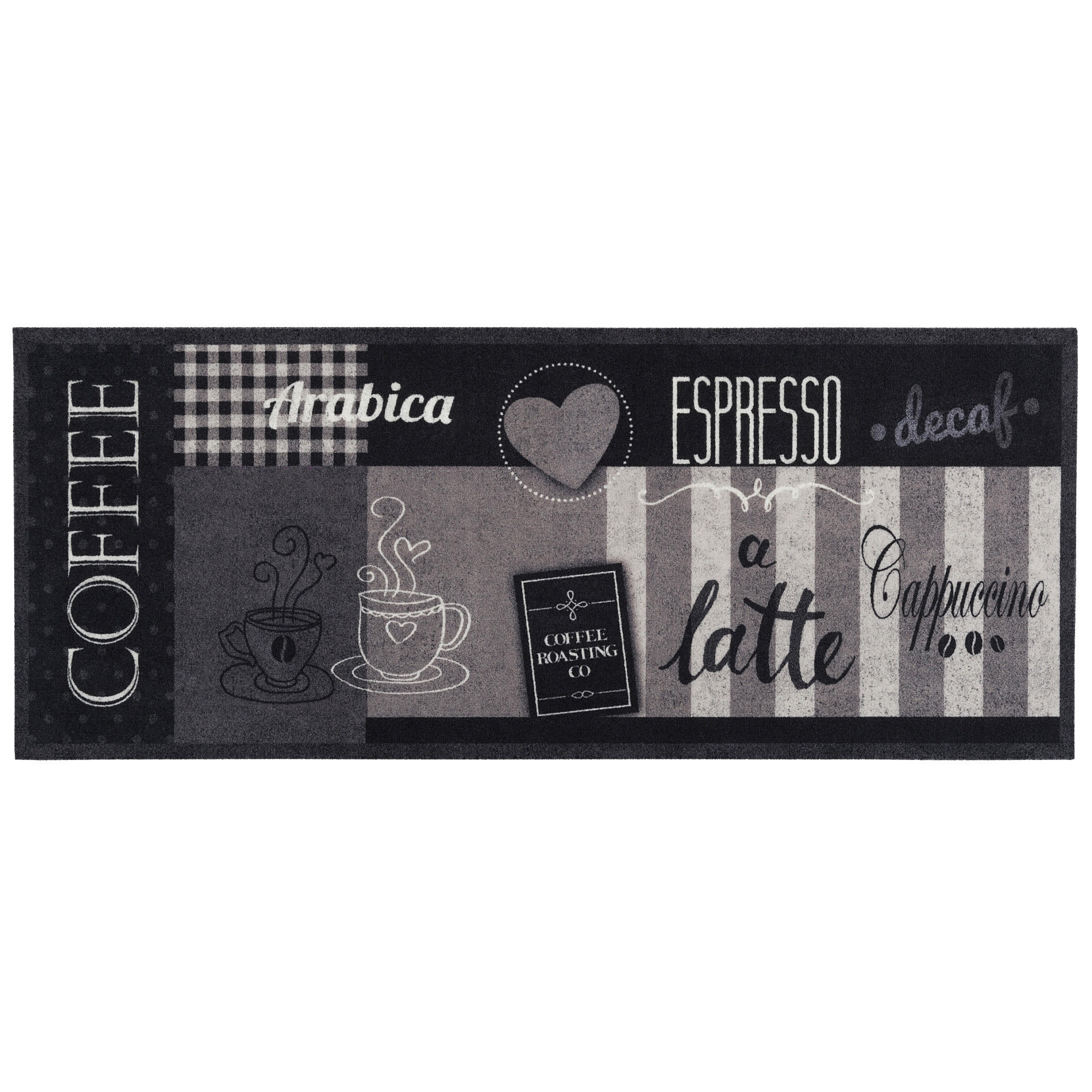 KÜCHENLÄUFER TEPPICH TRENDY COFFEE ANTHRAZIT - Anthrazit, Textil (45/145cm) - Pergamon