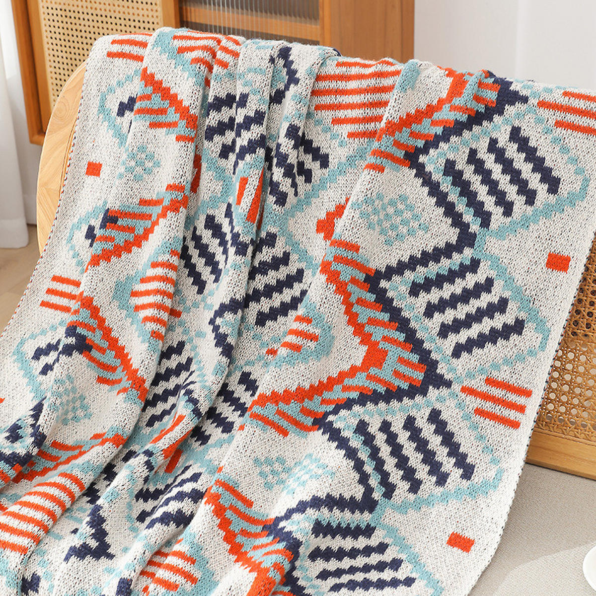 DECKE – 130 x 170 cm – Gestrickte Wohndecke mit Quasten - Multicolor, Textil (170/130cm)