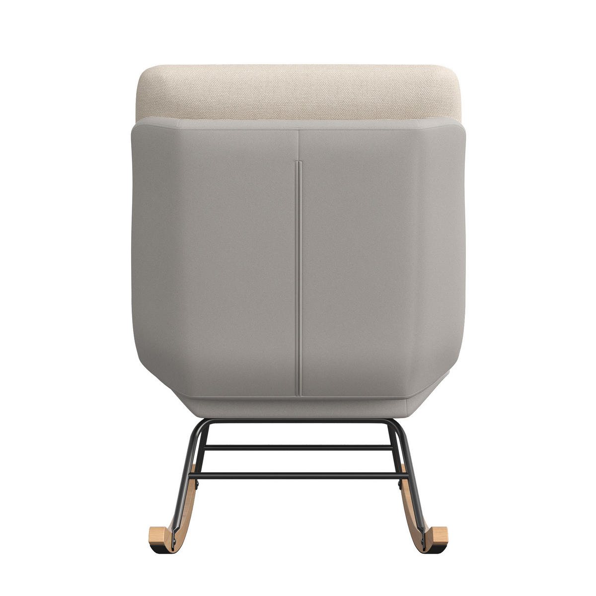 SCHAUKELSTUHL mit Verstellbarer Rückenlehne, Beige und Grau (A) - Beige, Metall (90.5/100/62cm)