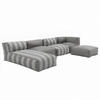 GARTENSOFA mit 5 Sitzplätzen, Grau - Grau, Textil (85/65/160cm) - Oviala