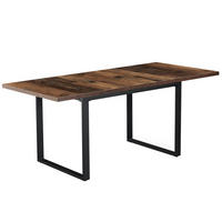 ESSTISCH ANNA 120-160/80/76 cm Texas-Eiche - Schwarz/Braun, Holzwerkstoff/Metall (80/120/77cm) - B&D Home